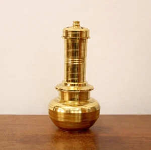 Puttukudam antico puttu maker pentole indiane patrimonio decorazione casa pentola ottone - Foto 1 di 4