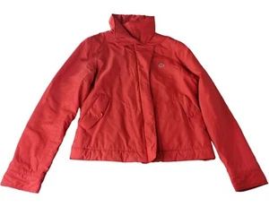 Lacoste  Light Jacket Woman’s Sz 38 Puffer Red Full Zip Crocodile Logo - Picture 1 of 12