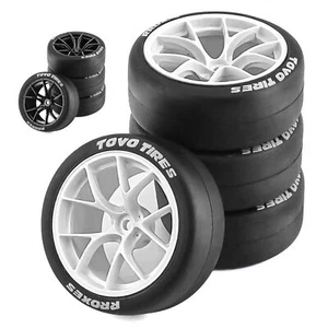 1/10 Onroad Rc Car Wheels Tires Set For Hpi Rs4 Tamiya tt01e tt02 Traxxas 4tec - Picture 1 of 11