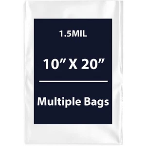 Bolsas planas de polietileno transparentes de 1,5 mil 10" X 20" | LDPE, flexibles y duraderas | bolsas múltiples - Imagen 1 de 15