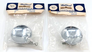 NOS! Lot of 2 Vintage Polished Chrome 2” Cabinet Knob Pulls, National Hardware - Picture 1 of 9