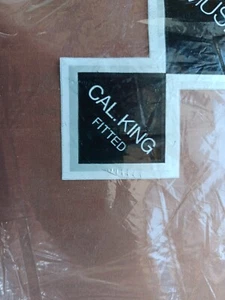 Vintage NOS Lady Pepperrell Muslin Cal King Fitted Sheet Brown 72" X 84" USA - Picture 1 of 12