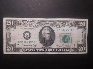 Vintage $20 Twenty Dollar Bill 1974 Federal Reserve Note - Picture 1 of 2