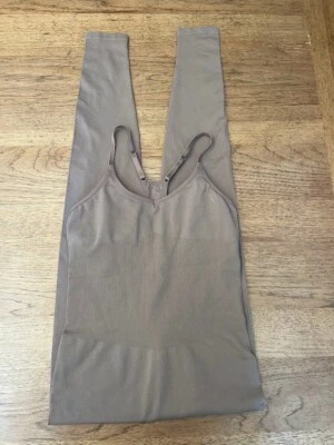 PINK Victoria’s Secret Taupe Sand X-SMALL Seamless Workout Bodysuit Jumpsuit VS - Image 1 of 2