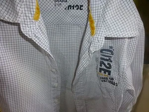 4 years old, boy okaidi shirt long sleeves, pocket, white small tiles - Picture 1 of 3