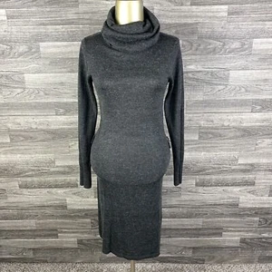 H&M Turtle Neck Long Sleeve Gray Wool Blend Knit Maternity Dress Women's Size S - Picture 1 of 12