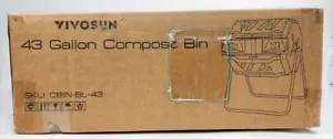 43 Gallon Outdoor Tumbling Composter Dual Rotating Batch Compost Bin - Picture 1 of 4