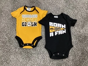 NCAA Iowa Hawkeyes Baby Boys' 2pk Jersey Bodysuit Size 6-9M - Picture 1 of 5