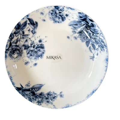 Mikasa PIPPA Blue & White Floral Bone China 8.5" Pasta Bowls Set of 2 New - Image 1 of 3