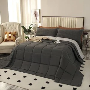 SOULOOOE 128x120 Oversized King Plus Comforter Extra Large King Size Quilts 3 Pi