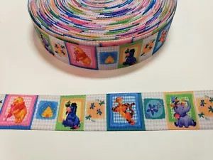 5 Yards 1" winnie the pooh Grosgrain Ribbon Hair Bow Supply. - Picture 1 of 1