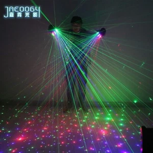 Guanti laser a colori RGB guanti luminosi festa bar DJ ballerino palco spettacolo cosplay oggetti di scena - Foto 1 di 12