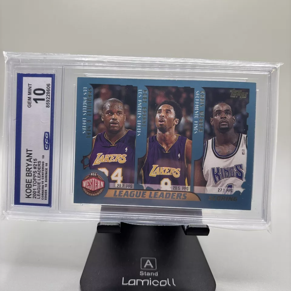 2001 Topps #215 League Leaders - Shaq, Kobe, Iverson, More- Graded 10 - Gem Mint - Image 1 of 2