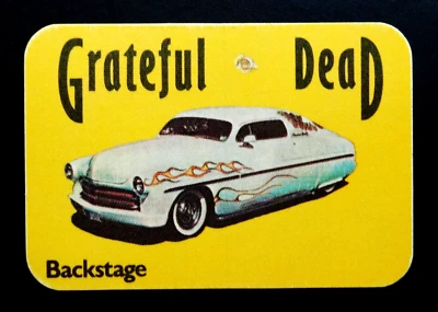 Grateful Dead Backstage Pass 1984 coche clásico de colección automático Hot Rod GD Rose en blanco Foto 1 de 4