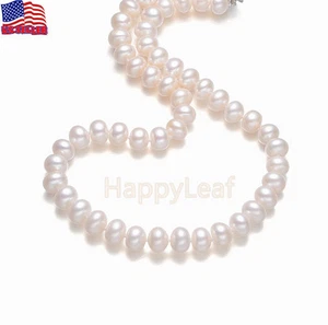 9-10mm Agua Dulce Perla Blanco Rosa Púrpura Collar Multicolor Cierre Magnético - Imagen 1 de 17