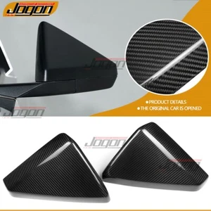 Real Carbon Exterior Rearview Mirror Caps Trim For Tesla Cybertruck 2024 2025+ - Picture 1 of 11