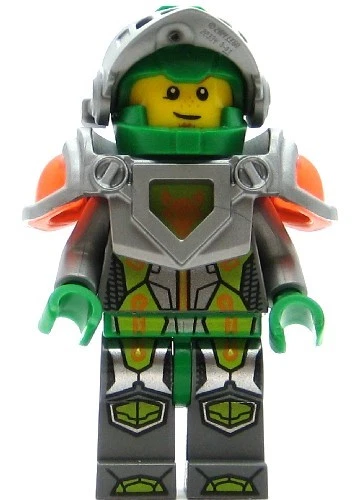 LEGO Nexo Caballeros Minifigura Aaron - Visera Plana Plateada (Genuina) Foto 1 de 1