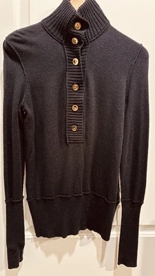 Cárdigan suéter Tory Burch azul marino con botones talla XXSmall Foto 1 de 4