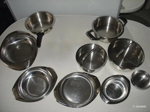 9 Teile AMC STARLINE Topf Kochtopf Ø20cm INDUKTION, Gareinsatz, Servierplatten - Bild 1 von 21