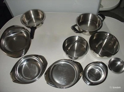 9 Teile AMC STARLINE Topf Kochtopf Ø20cm INDUKTION, Gareinsatz, Servierplatten - Bild 1 von 4