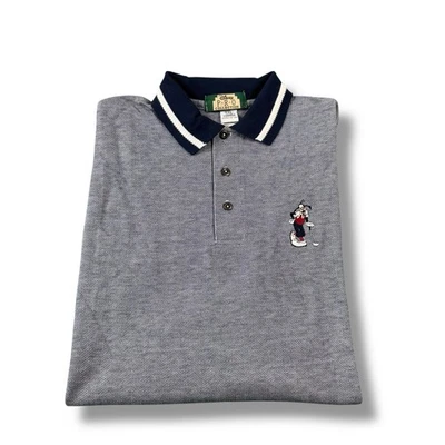 Camisa polo de golfe pateta vintage anos 90 Disney Pro Collection 100% algodão penteado 2XL nova sem etiquetas - Imagem 1 de 4