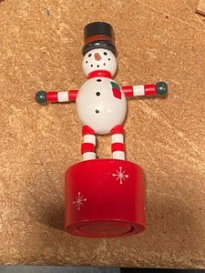 Muñeco de nieve de madera de 4,5" *usado/bonito/sin marca* e2 - Imagen 1 de 4