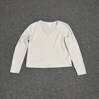 Athleta Top Size Small Striped Long Sleeve V Neck Pullover - Image 1 of 4