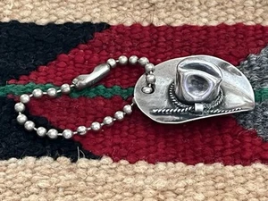 Vintage Estate Sterling Silver~ Hand Made Sombrero Hat Keychain ~ 8g - Picture 1 of 7