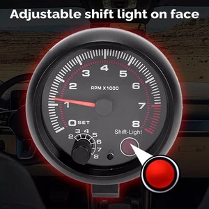 For 4-cylinder Engines 12V Tachometer Meter ABS Material High Reliability - Picture 1 of 12