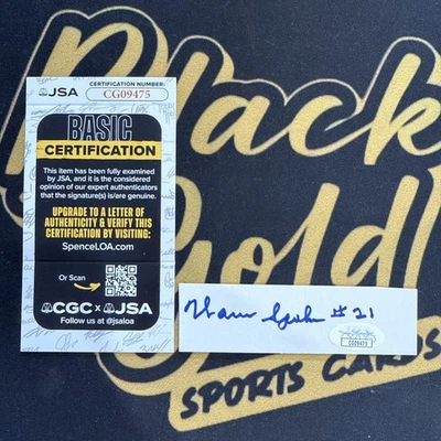 Warren Spahn Signed Wood Cut Piece Auto JSA COA Milwaukee Braves - Image 1 of 4