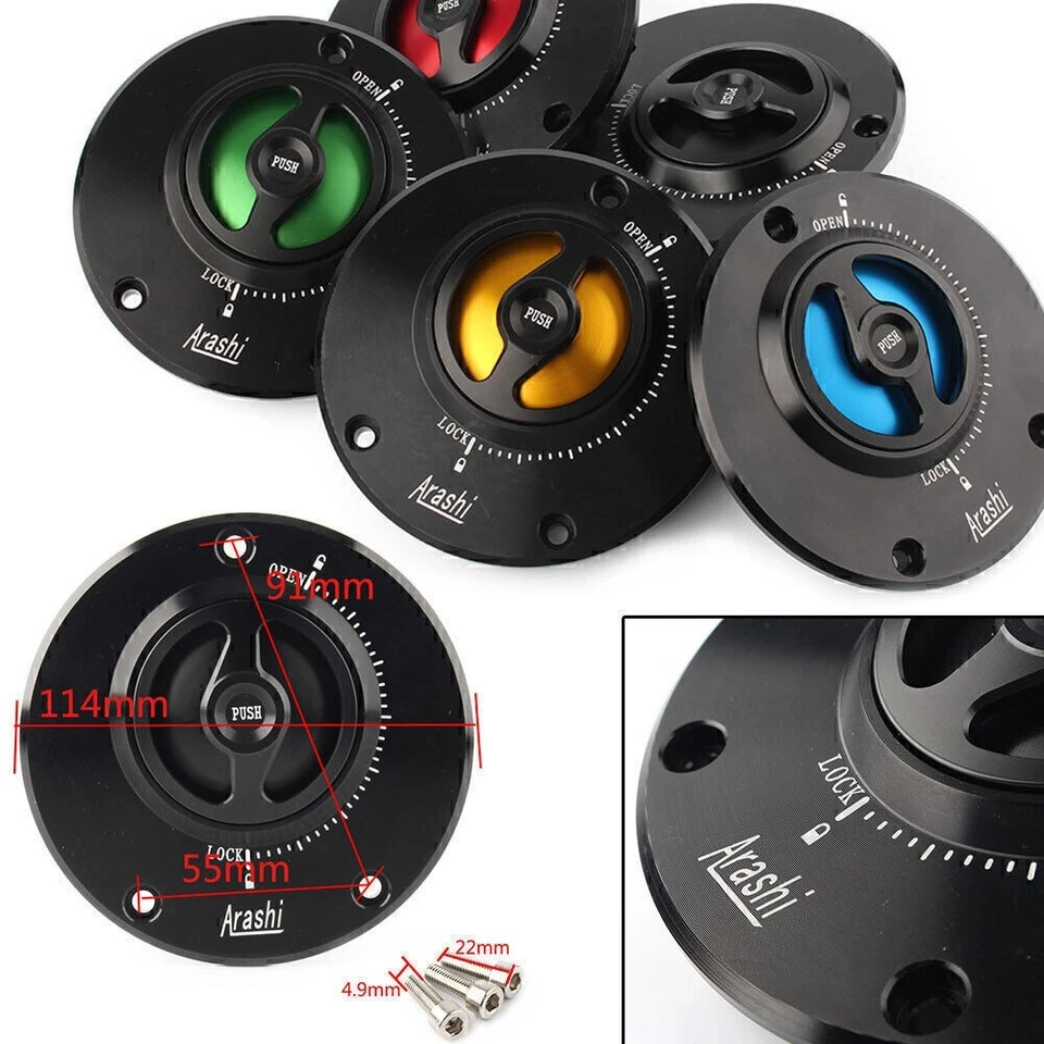 Fuel Gas Tank Cap Cover Fit Kawasaki NINJA ZX6R ZX10R ER-6F/N Z800 Z750 Z1000 - Изображение 1 из 4