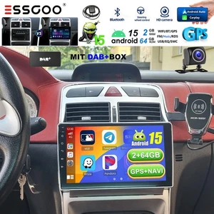 DAB+ Android15 64G Carplay Autoradio Für Peugeot 307 CC SW 2002-2013 GPS Nav KAM - Bild 1 von 14