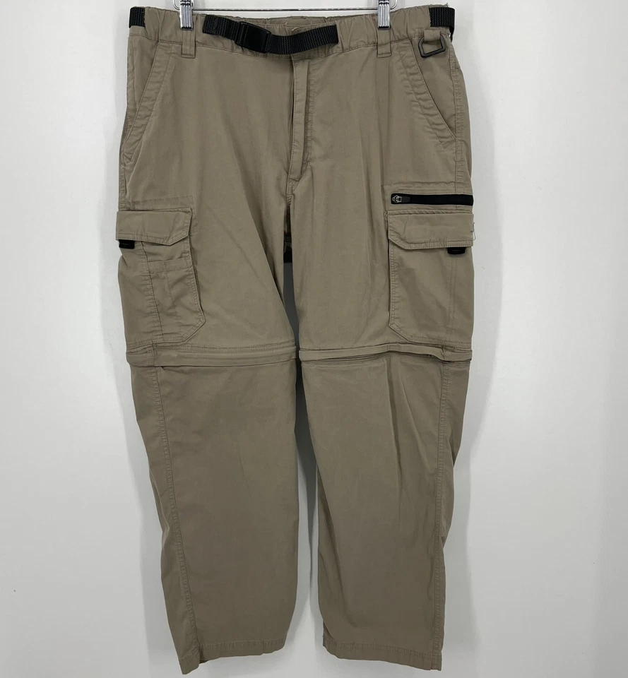 BC Clothing Cargo Pants Men's Size XL Beige Belted Pockets Tactical - Image 1 of 4