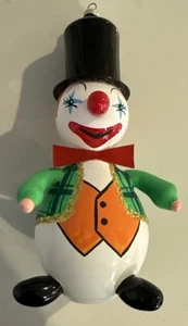 RARE VINTAGE DE CARLINI CLOWN CHRISTMAS ITALIAN BLOWN GLASS ORNAMENT - Picture 1 of 9