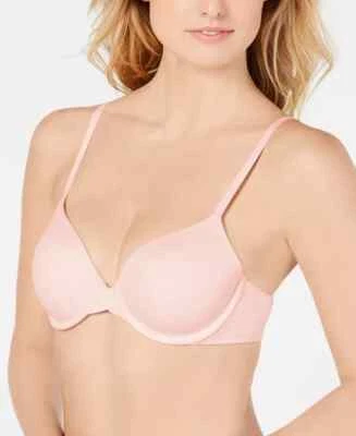 Calvin Klein Womens Pink Perfectly Fit Full Coverage T-Shirt Bra Size 32D NWOT - Image 1 of 4