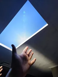 Lámparas de techo con panel de 72 W regulables luz azul sol cielo pasillo - Imagen 1 de 26