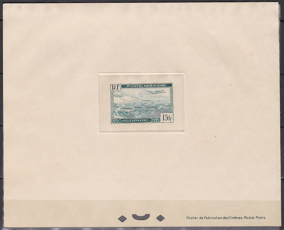 Algeria ScC3 Plane over Algiers Harbor, Aviation, Ship, Deluxe Proof - Image 1 of 1