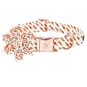 US Flag Dog Collar Cute Detachable Dog Collar with Flower Gift Pet Collar Adj... - Picture 1 of 7