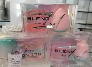 10 x 3-PC -SET OF BLEND & SET 1 MAKEUP SPONGE & 2 CREASE FREE HAIR CLIPS NIB - Imagen 1 de 3