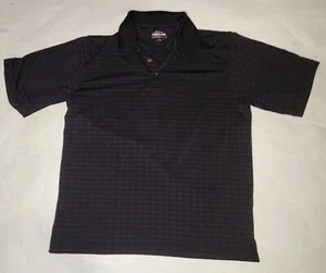 Herren Kirkland gestreiftes Performance Polo schwarz & grau Größe Large - Bild 1 von 6