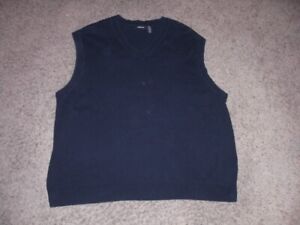 CLAIBORNE black light argyle pattern cotton Sweater Vest 3XLT TALL