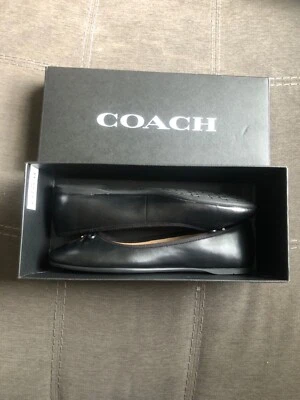 Coach Women’s Abigail Leather Ballet. Size 8 NIB CS066 Black - New In Box - Image 1 of 4