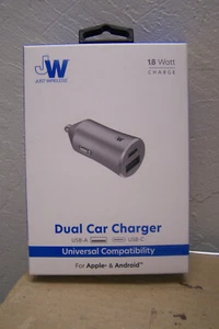 NEW Just Wireless Dual USB Car Charger Adapter 18w Charging - Picture 1 of 2