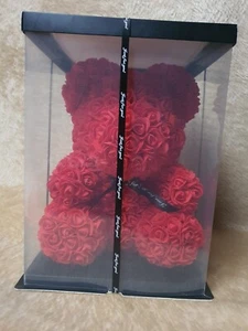 Rosenbär Schaumbär Rosen XXL + Geschenkbox 38 cm Geschenk Blumen Bär Deko 1263 - Picture 1 of 18