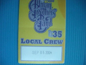 ALLMAN BROTHERS BAND INSTANT LIVE STICKER LOCAL CREW SEPTEMBER 05  2004  - Imagen 1 de 1