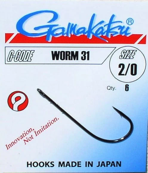 Gamakatsu Angelhaken Worm 31, Wurmhaken, Öhr-Haken, Tauwurm, Aal, Plattfisch