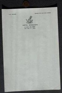 1960-70s Era New York City Hotel Iroquois Native American Indian letterhead ---- - Picture 1 of 1