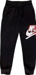 NIKE Jordan Boy's Youth Classic Jogger Fleece Sweatpants S Black Logo - Picture 1 of 3