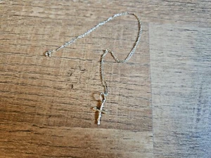 14k Gold Nugget Cross with 18" 14k gold chain necklace - Picture 1 of 9