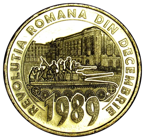 Romania 50 bani coin 2019 Km#445 UNC Romanian Revolution tank from roll Cover